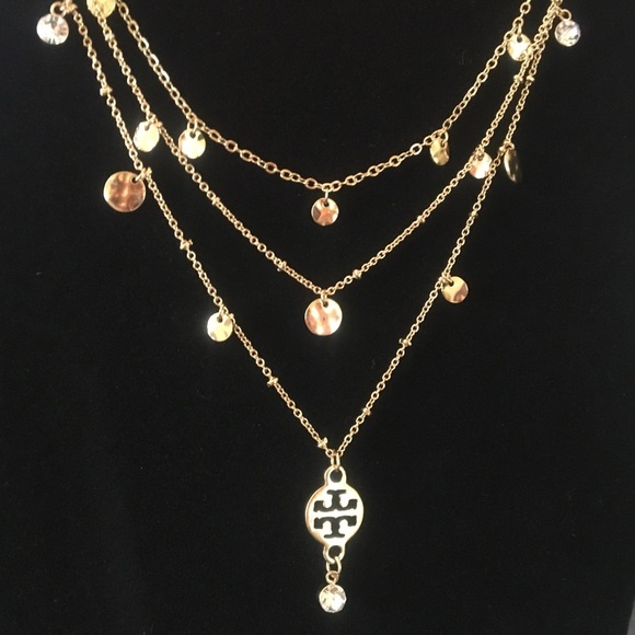 NWOT Tory Burch Gold Multi-strand Necklace - Picture 2 of 5